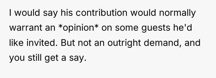 I would say his contribution would normally warrant an *opinion*...