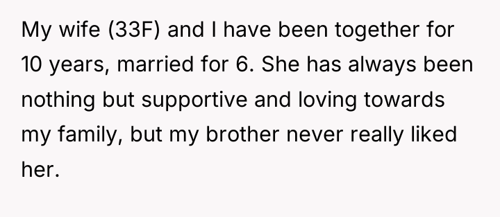 My wife (33F) and I have been together for 10...