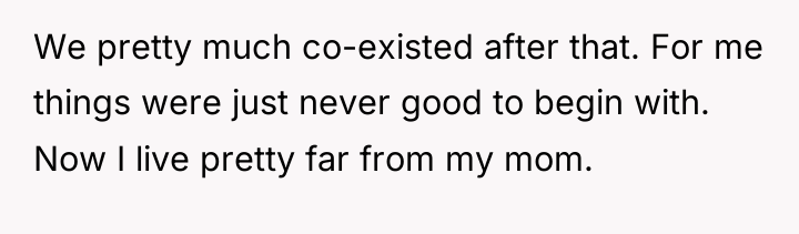 We pretty much co-existed after that. For me things were...