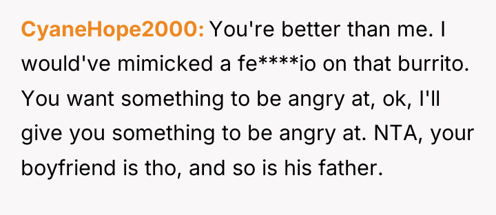 CyaneHope2000 You're better than me. I would've mimicked a fe****io...