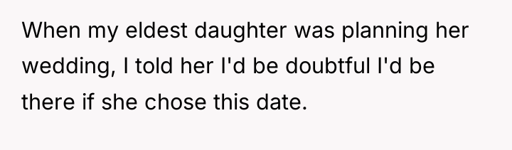 When my eldest daughter was planning her wedding, I told...