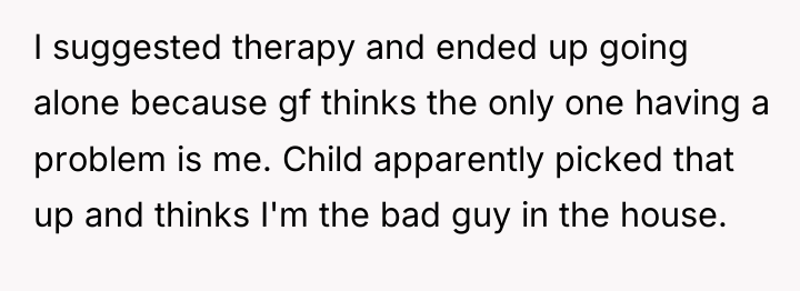 I suggested therapy and ended up going alone because gf...