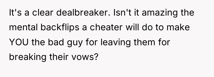 It's a clear dealbreaker. Isn't it amazing the mental backflips...
