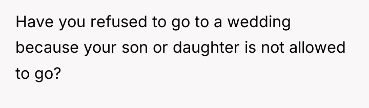 Have you refused to go to a wedding because your...