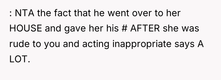: NTA the fact that he went over to her...
