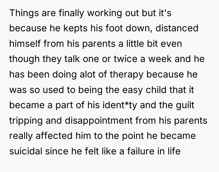 Things are finally working out but it's because he kepts...