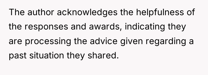 The author acknowledges the helpfulness of the responses and awards,...