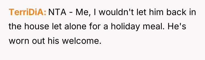 TerriDiA NTA - Me, I wouldn't let him back in...