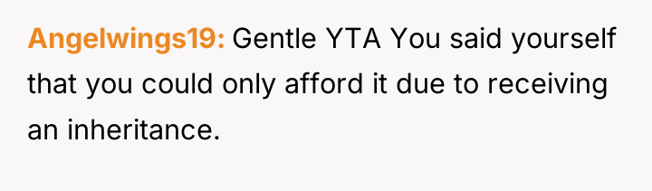Angelwings19 Gentle YTA You said yourself that you could only...
