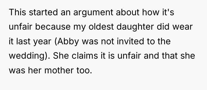 This started an argument about how it's unfair because my...