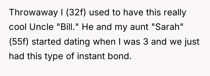Throwaway I (32f) used to have this really cool Uncle...