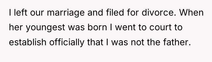I left our marriage and filed for divorce. When her...