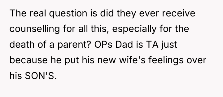 The real question is did they ever receive counselling for...