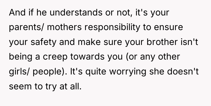 And if he understands or not, it's your parents/ mothers...