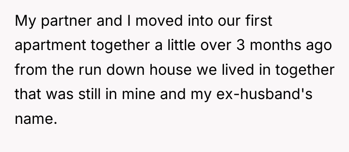 My partner and I moved into our first apartment together...