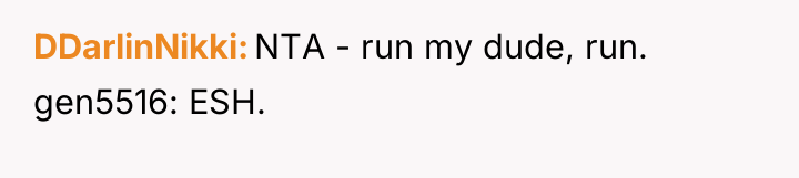 DDarlinNikki NTA - run my dude, run. gen5516: ESH.