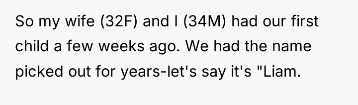 So my wife (32F) and I (34M) had our first...