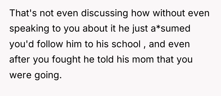 That's not even discussing how without even speaking to you...