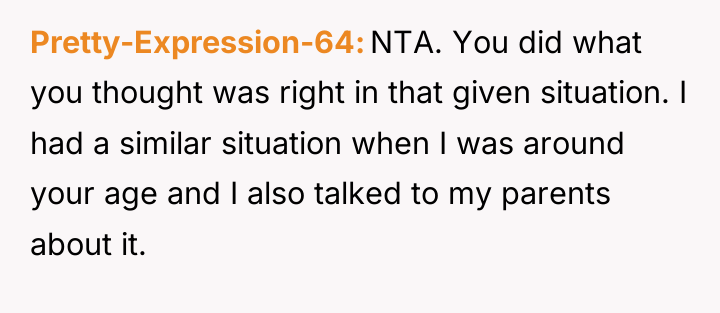 Pretty-Expression-64 NTA. You did what you thought was right in...