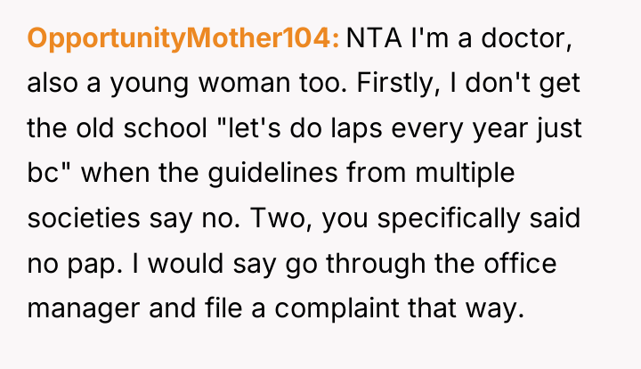 OpportunityMother104 NTA I'm a doctor, also a young woman too....