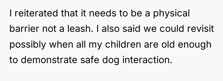 I reiterated that it needs to be a physical barrier...