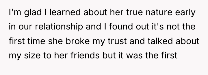 I'm glad I learned about her true nature early in...