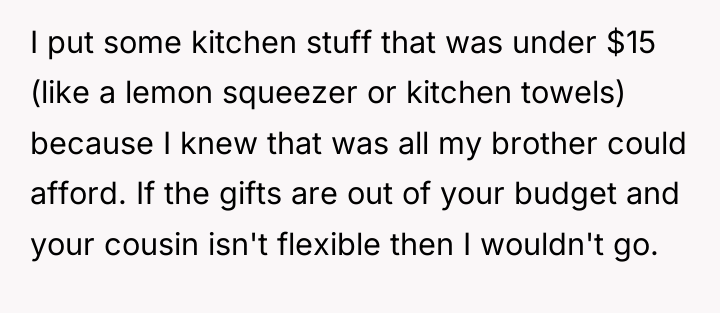 I put some kitchen stuff that was under $15 (like...
