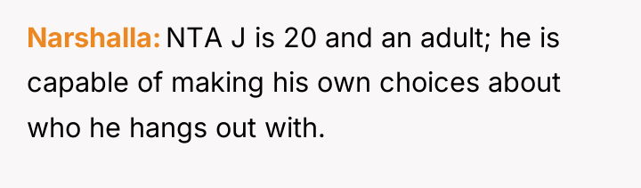 Narshalla NTA J is 20 and an adult; he is...