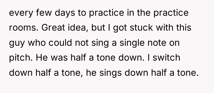 every few days to practice in the practice rooms. Great...