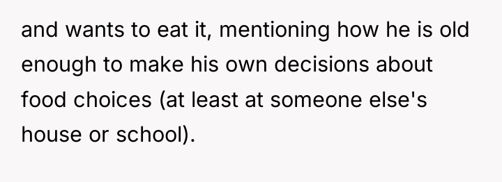 and wants to eat it, mentioning how he is old...