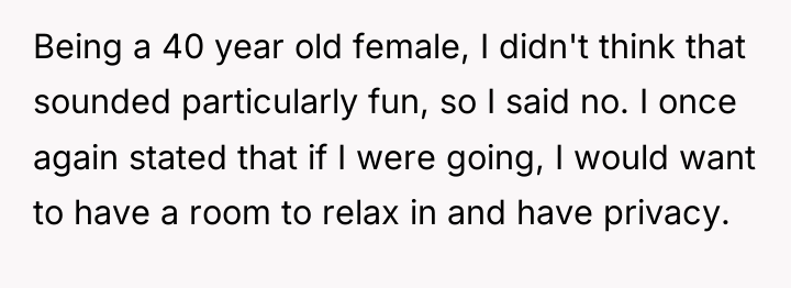 Being a 40 year old female, I didn't think that...