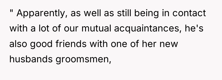 " Apparently, as well as still being in contact with...