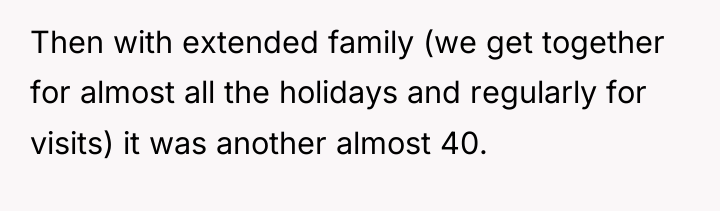 Then with extended family (we get together for almost all...