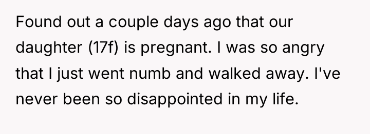 Found out a couple days ago that our daughter (17f)...