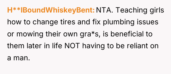 H**lBoundWhiskeyBent NTA. Teaching girls how to change tires and fix...