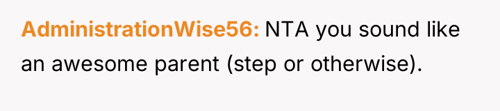 AdministrationWise56 NTA you sound like an awesome parent (step or...