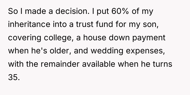 So I made a decision. I put 60% of my...