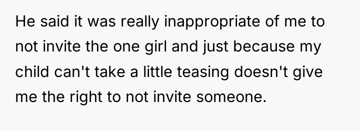 He said it was really inappropriate of me to not...