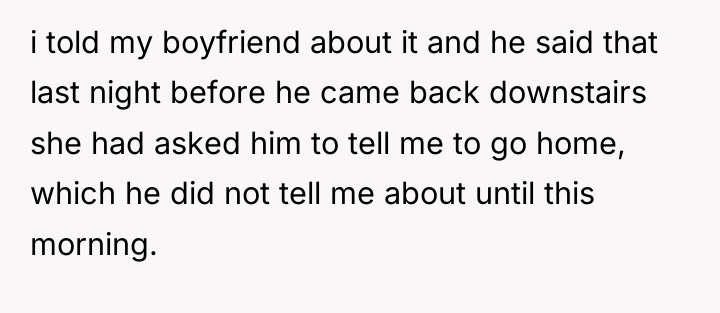 i told my boyfriend about it and he said that...