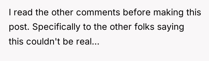 I read the other comments before making this post. Specifically...