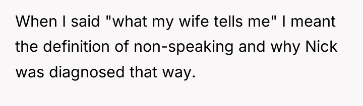 When I said "what my wife tells me" I meant...