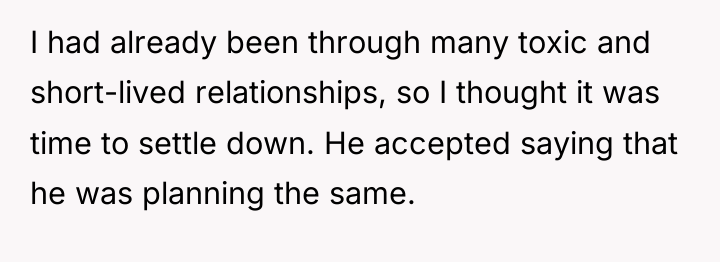 I had already been through many toxic and short-lived relationships,...