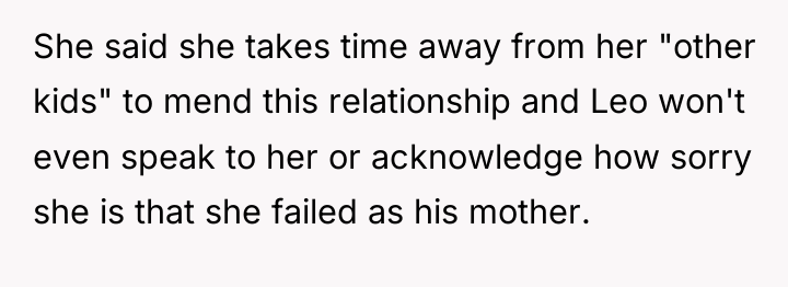 She said she takes time away from her "other kids"...