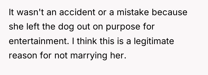 It wasn't an accident or a mistake because she left...
