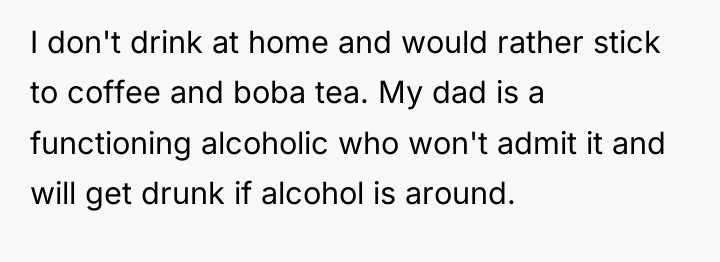 I don't drink at home and would rather stick to...