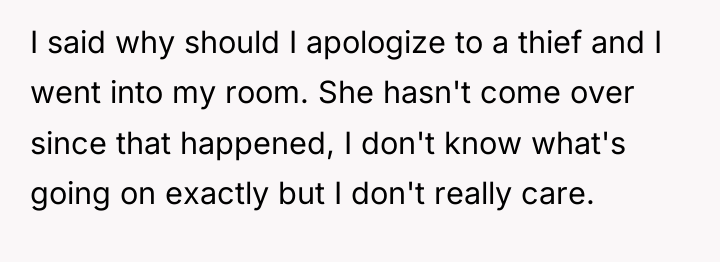 I said why should I apologize to a thief and...