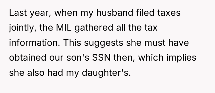 Last year, when my husband filed taxes jointly, the MIL...