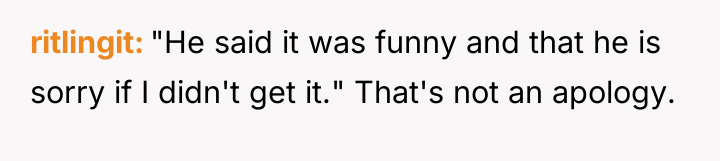 ritlingit "He said it was funny and that he is...