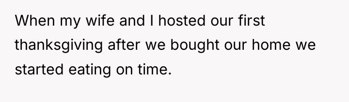 When my wife and I hosted our first thanksgiving after...