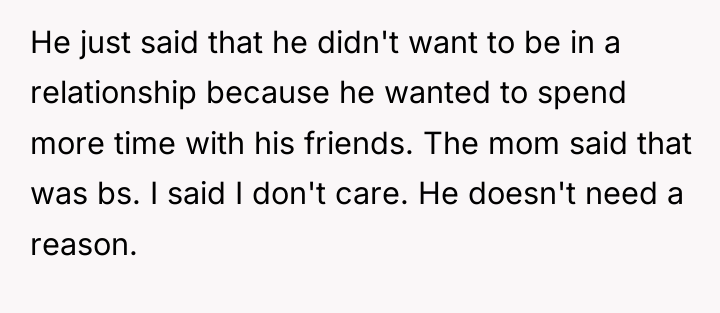 He just said that he didn't want to be in...